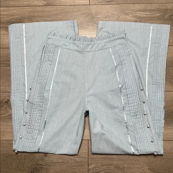 Free People × Nigel Preston Wide Flare Trousers High Rise Light Blue Size XS - Picture 6 of 15